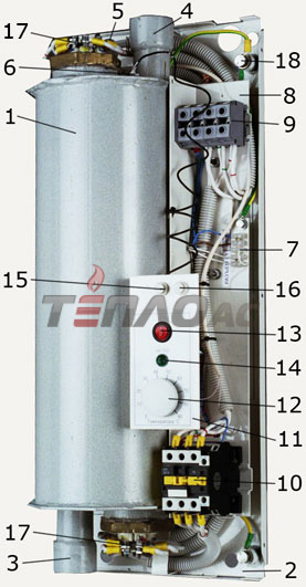 Чертеж электрокотла ЭВАН С1 5 кВт